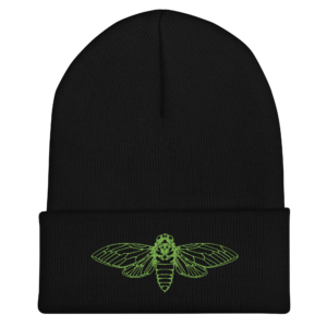 Cicada Embroidered Cuffed Beanie