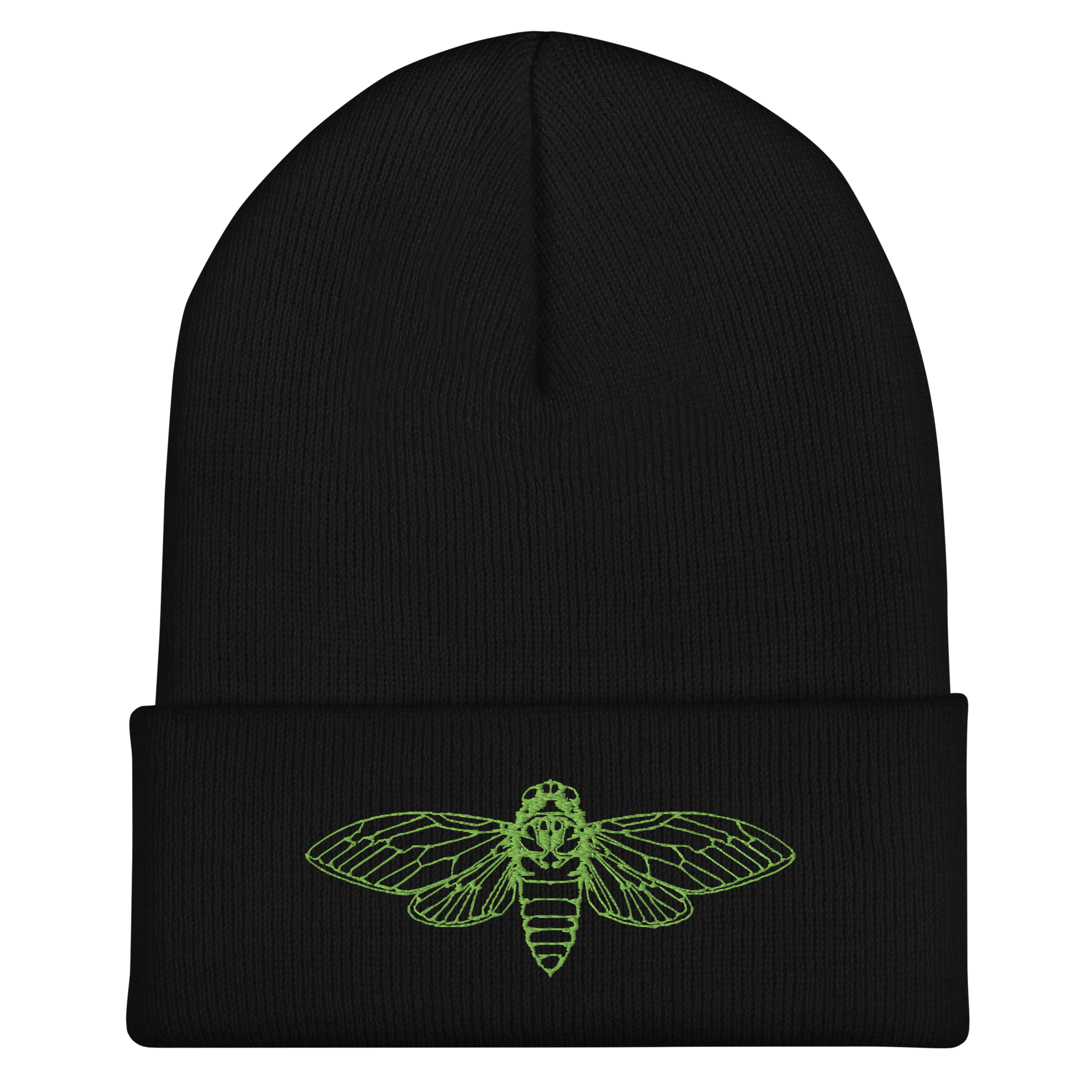 Cicada Embroidered Cuffed Beanie