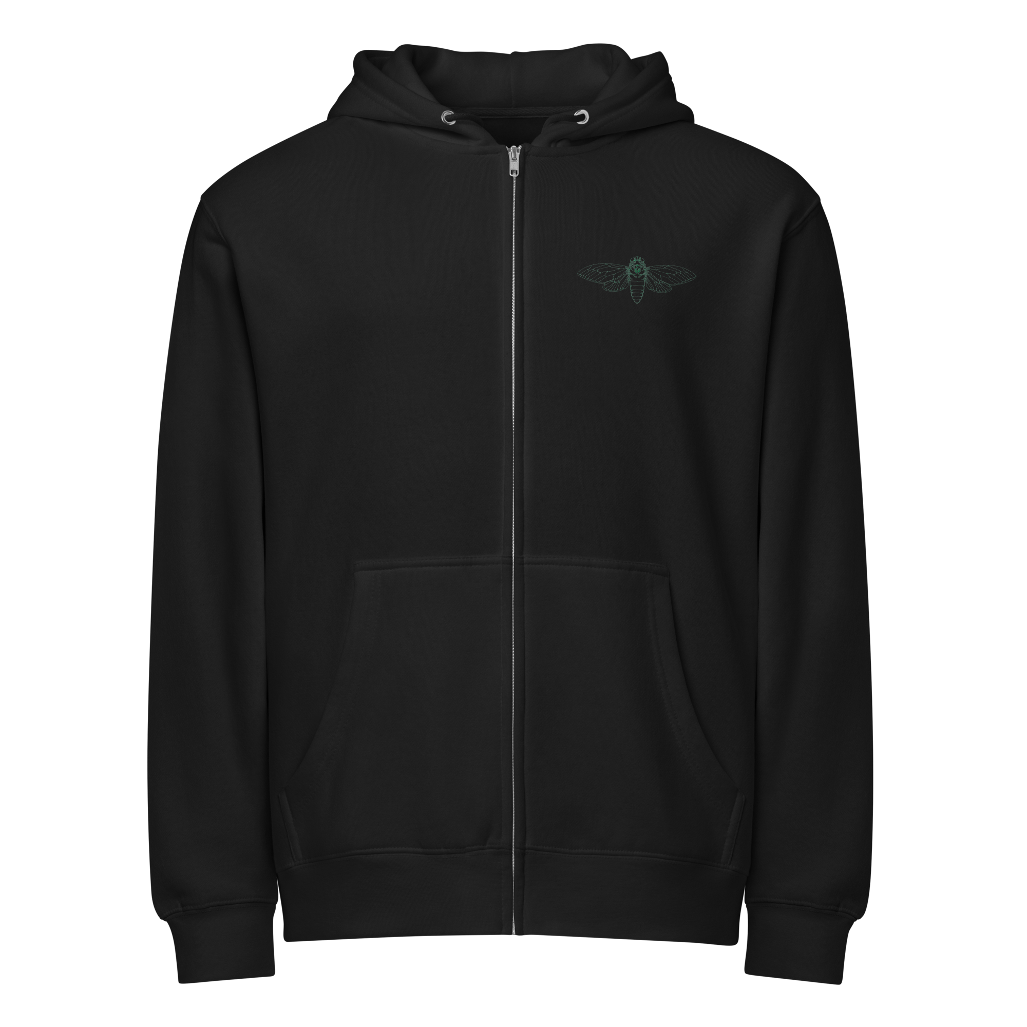 Cicada Embroidered Zip Hoodie